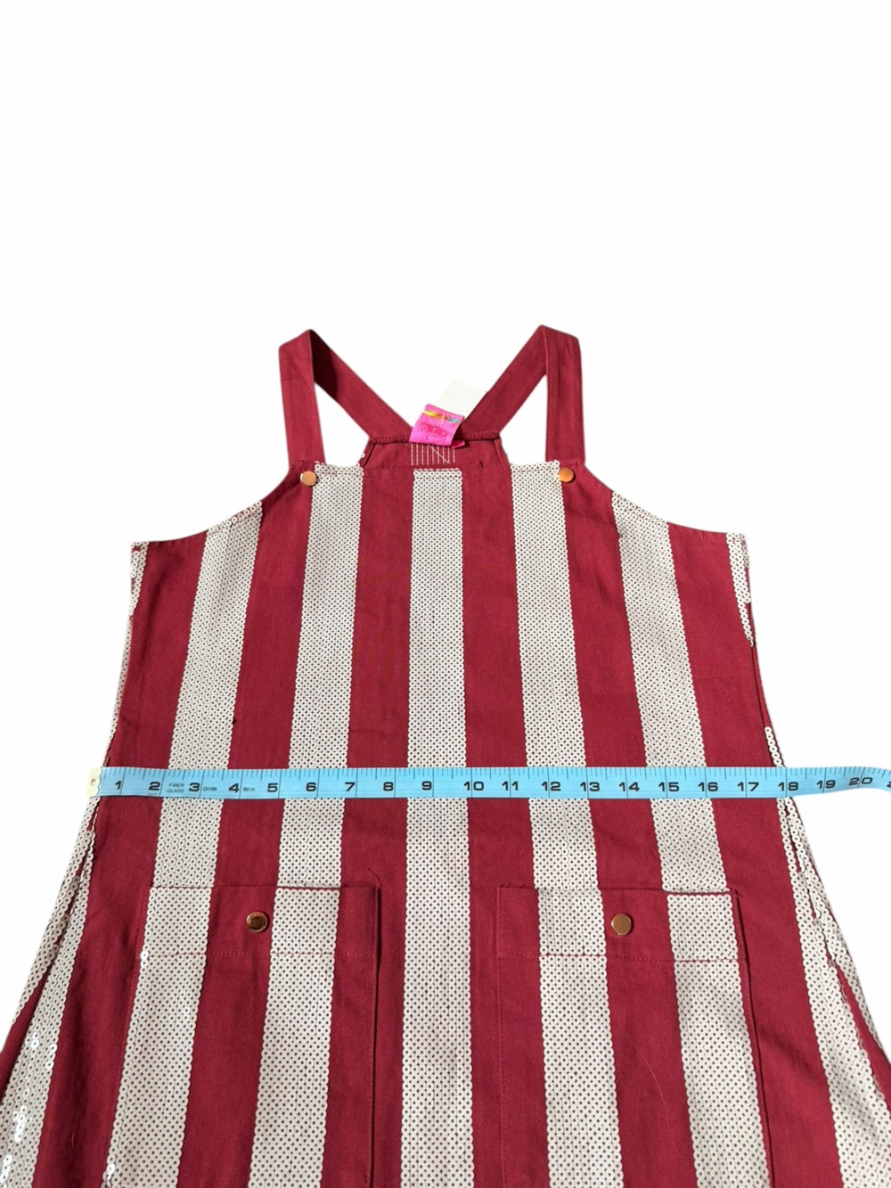 Queen of Sparkles Maroon & Grey Sequin Striped Overall Dress Women’s Small NWT - Picture 10 of 12